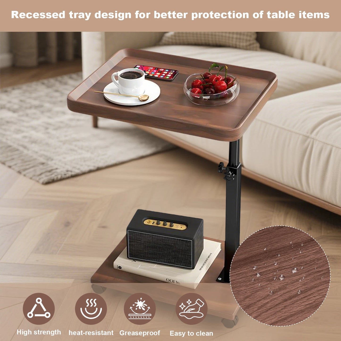 Luxury Adjustable C-Shape Side Table