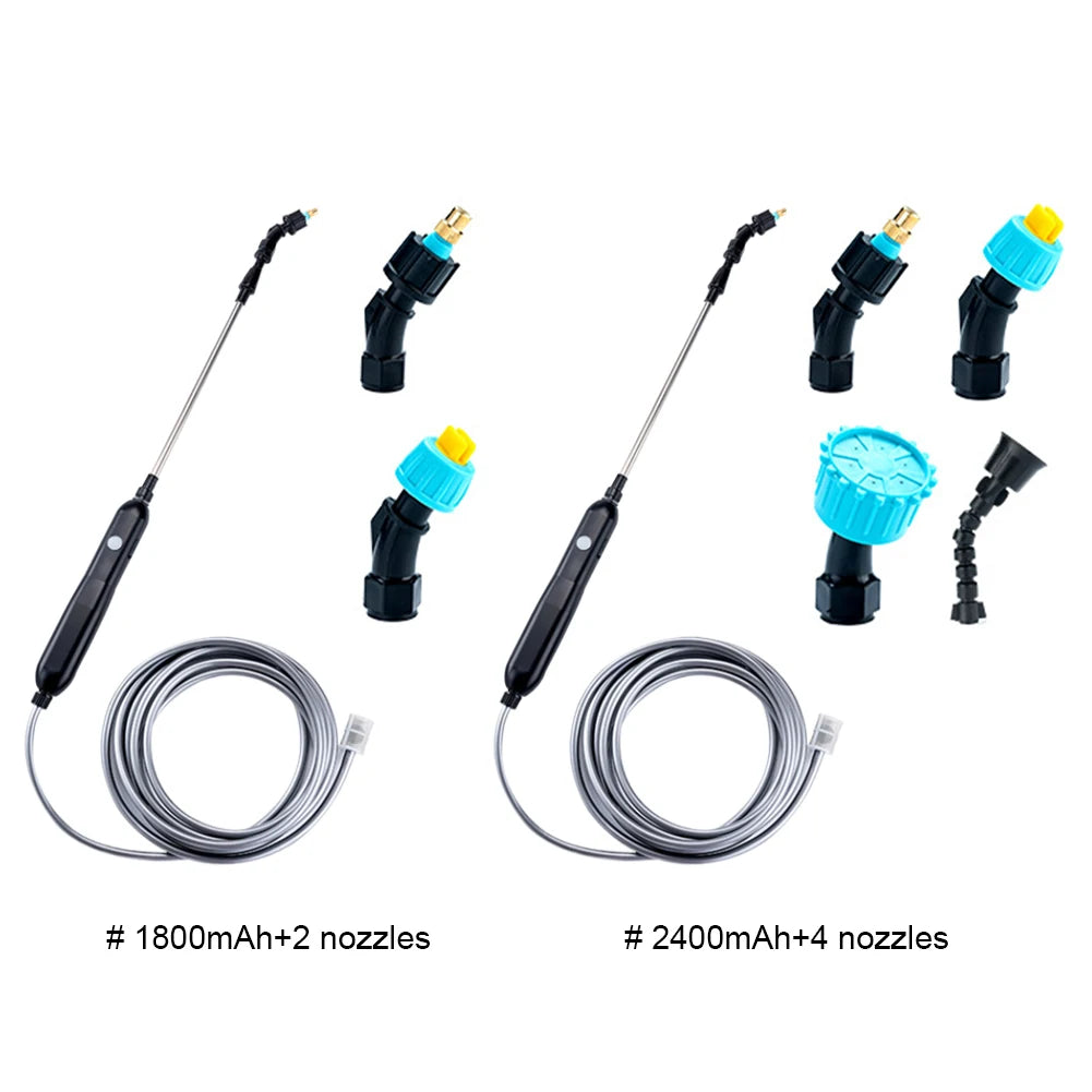 USB Rechargeable Electric Garden Sprayer Electric Sprayer with 2/4 Mist Nozzles Powerful Electric Sprayer for Gardening Cleaning