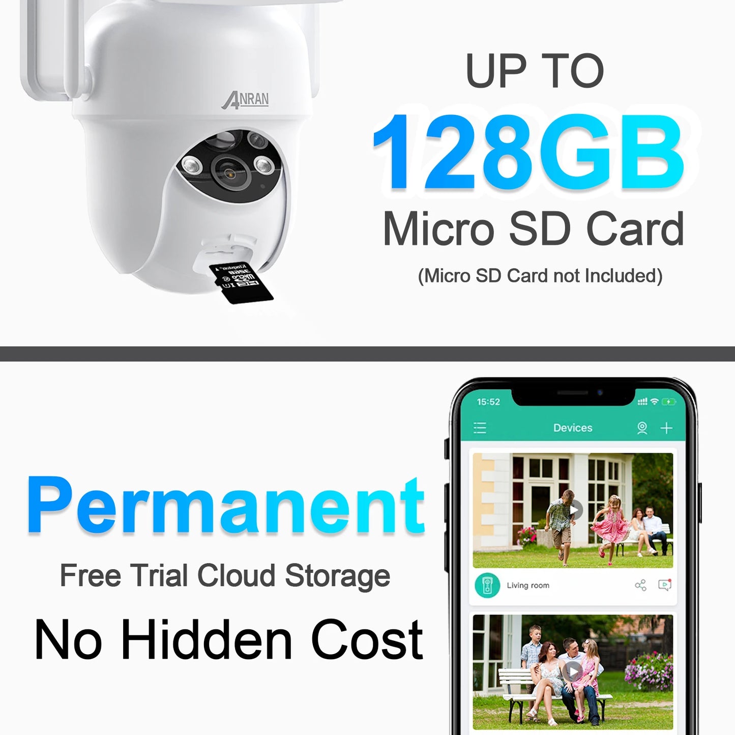 ANRAN Solar Camera 1/2pcs 3/5MP Outdoor 2.4G Wifi Security Camera Battery Cameras Home Surveillance Protection PIR Human Detect