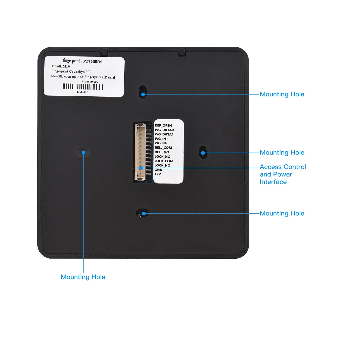 Access Control Time Attendance Machine Fingerprint/Password/ID Card Recognition Time Clock with 2.4 Inch Display Screen Employee