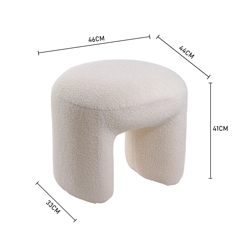 Modern Teddy Bear Fur Footstool