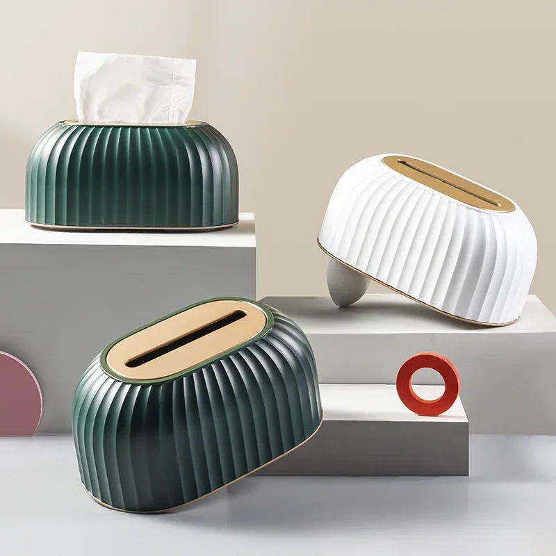 Fashion Luxury Water Corrugated Spring Lifting Tissue Box Multifunctional Desktop Wall Hanging Dual-purpose Paper Box Home Decor