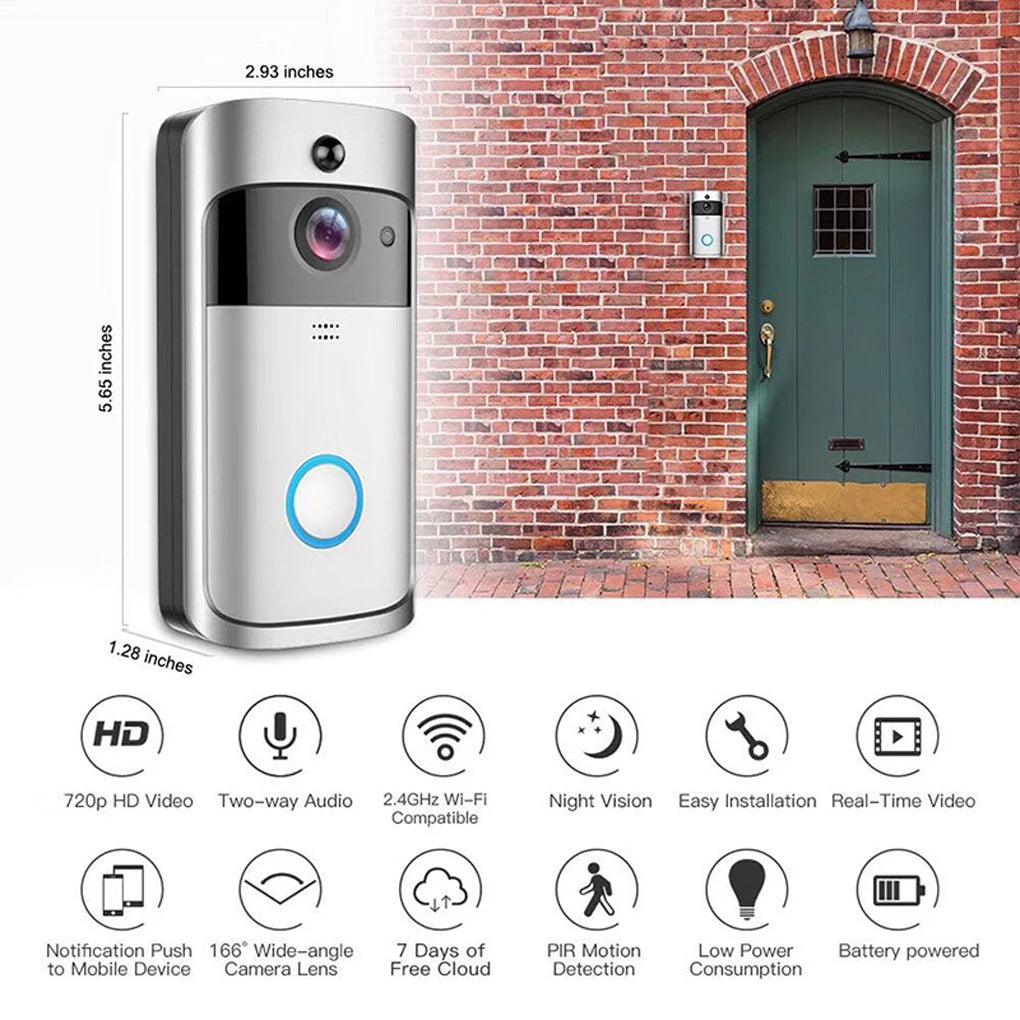 WIFI Video Doorbell HD Smart Home Wireless WIFI Doorbell Camera Security Video Intercom IR Night Vision AC Battery Operated Hous