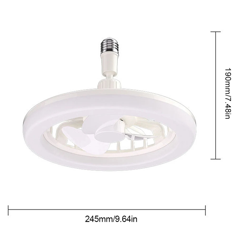 2 In 1 Silent Ceiling Fan Light with Remote Control 3 Speeds Fan Light Dimming Three Color Light for Home Living Room Bedroom