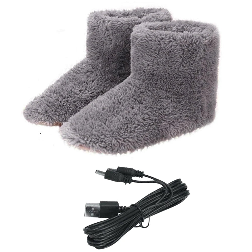 Electric Heater Foot Warmer USB Charging Fleece Soft Warm Foot Cover Washable Winter Feet Heating Pads For Home Bedroom Sleeping