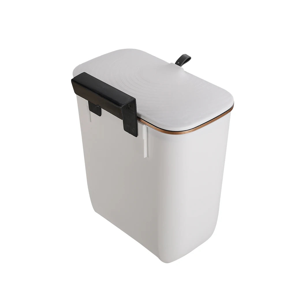 【Lifeideas】Kitchen Bathroom Hanging Waste Bin with Lid Wall Mounted Garbage Can for Cabinet Under Sink Waste Garbage Compost B