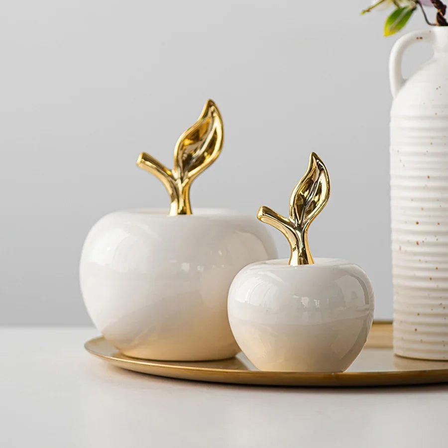 Classic European Style Ceramic Cute Funny Christmas Fruit Ornament Home Room Figurines Arts Crafts Desk Decor Statues Sculpture