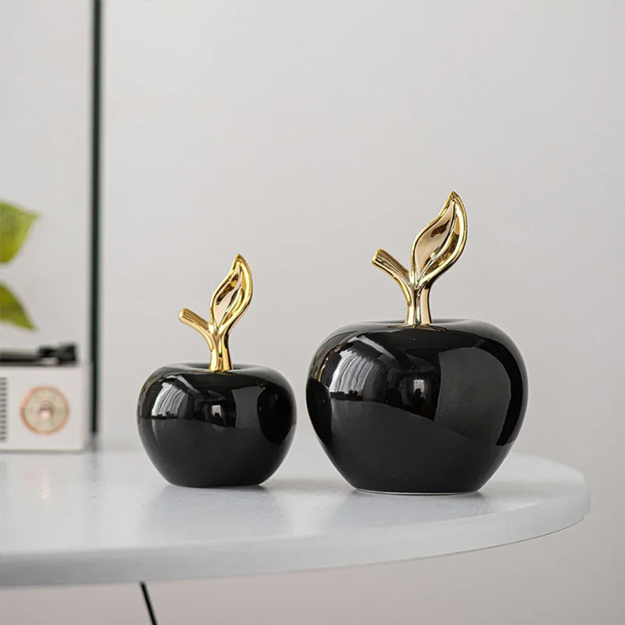 Classic European Style Ceramic Cute Funny Christmas Fruit Ornament Home Room Figurines Arts Crafts Desk Decor Statues Sculpture
