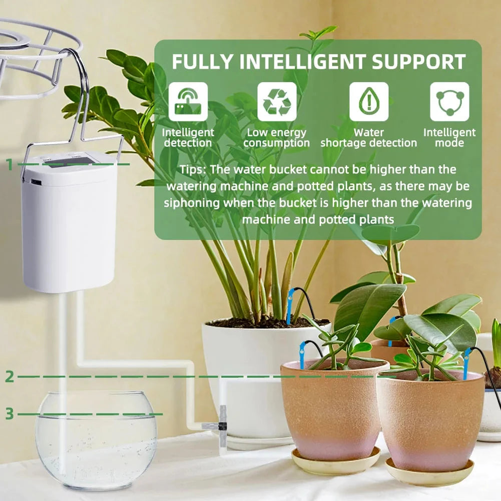Automatic Watering Pump Controller 2/8/16 Heads Pump Self-Watering Kit Indoor Plant Watering Device Garden Self-Watering Tool