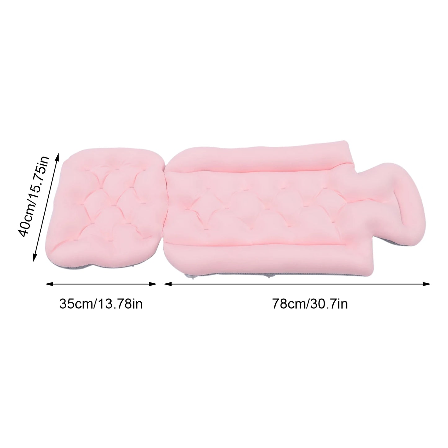 Full Body Bath Pillow, Luxury Bath Cushion with 192 Suction Cups, Bath Pillows for Tub for Head and Neck Support,10 Suction Cups