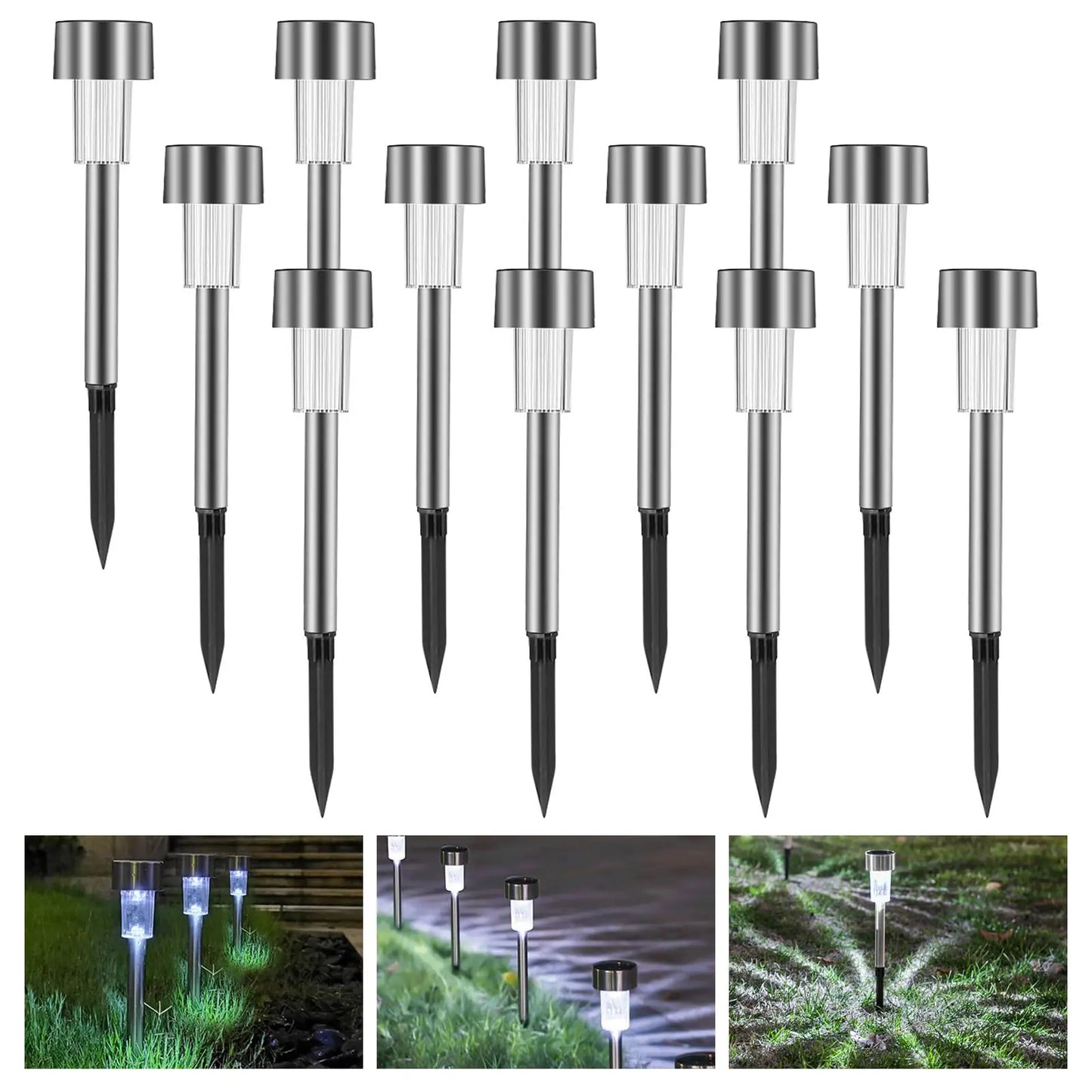 10pcs solar LED lights,solar outdoor LED stick lights,landscape lights,for courtyards,lawns,paths,driveways,garden decoration