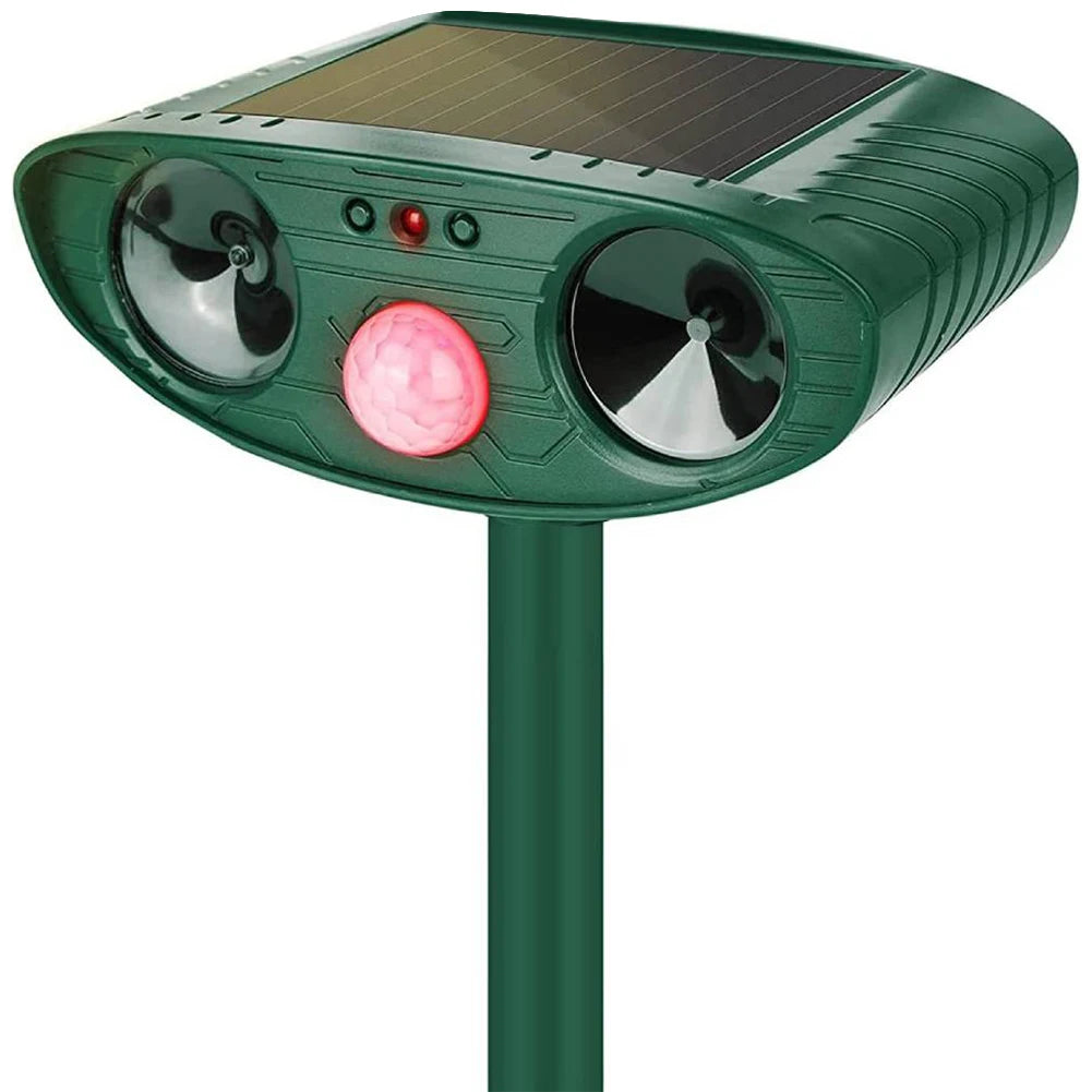Solar Ultrasonic Animal Repellent Outdoor Animal Repeller Deer Repellent Device Outdoor Squirrel Repellent for Yard Farm Garden