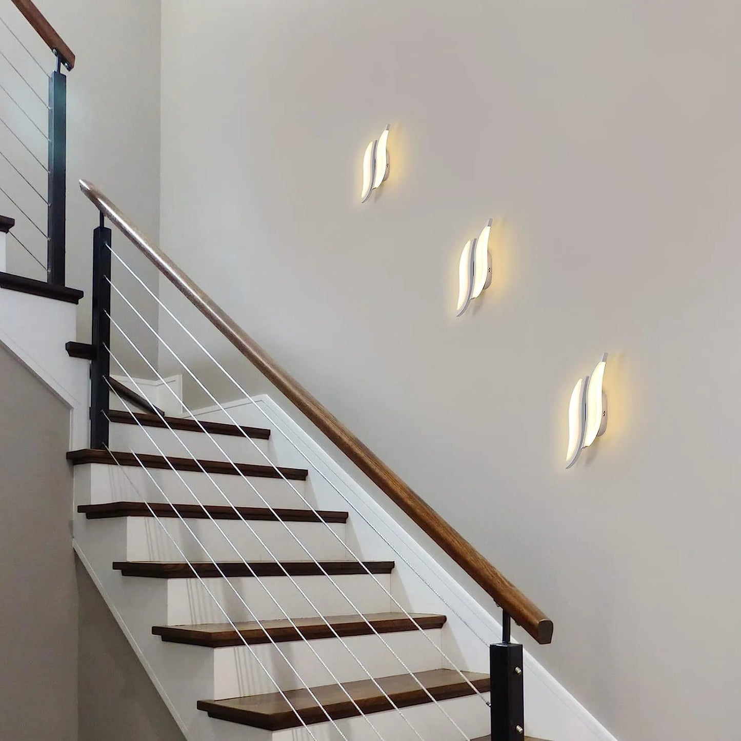 LED Interior Wall Light,Modern White Wall Lamp 20W,Warm Light 3000K Acrylic Aluminium Wall Lamp for Bedroom, Study in Hallway