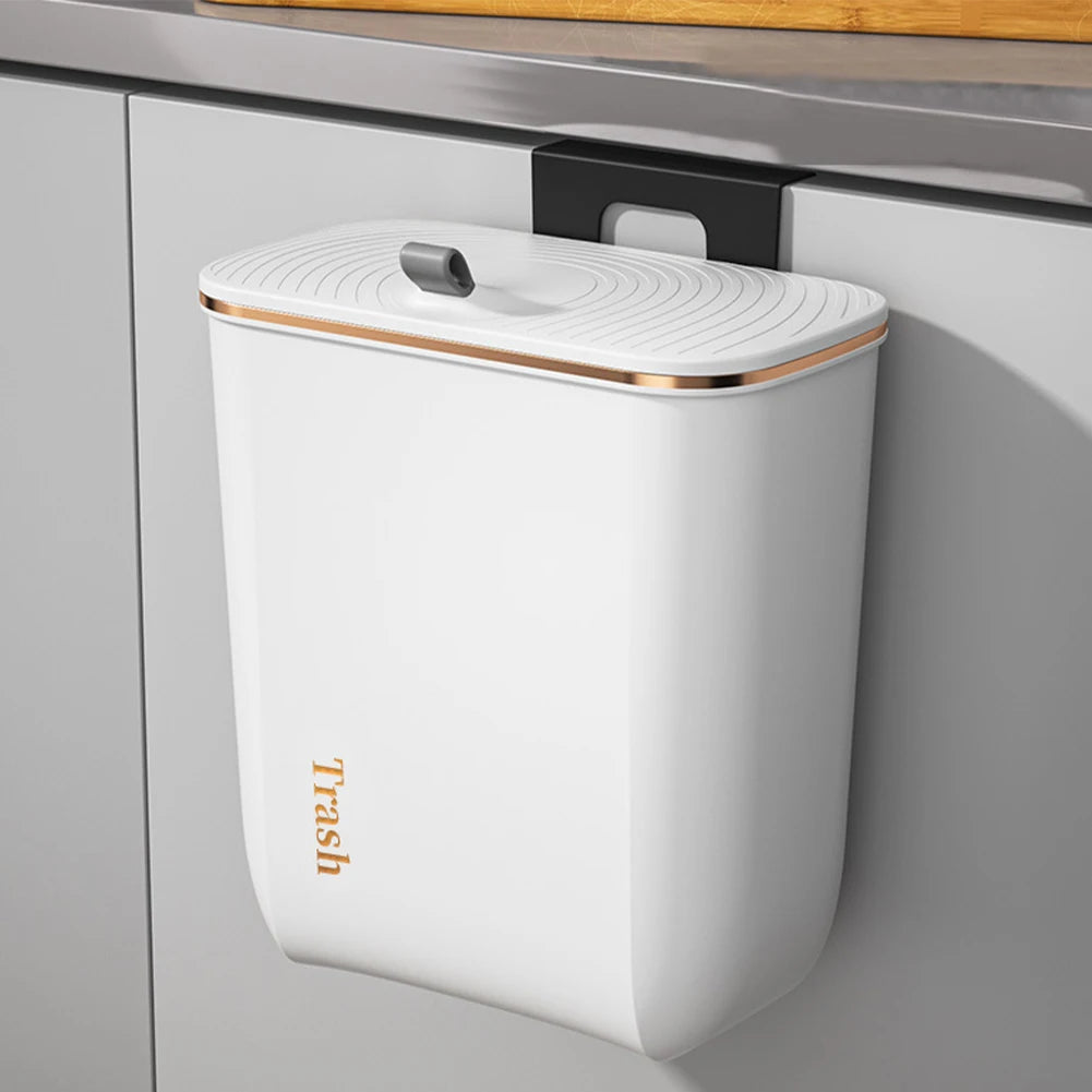 【Lifeideas】Kitchen Bathroom Hanging Waste Bin with Lid Wall Mounted Garbage Can for Cabinet Under Sink Waste Garbage Compost B