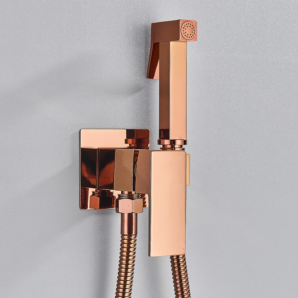 Matte Black Bidet Shower Faucet Solid Brass Bidet Faucet Muslim Ducha Higienica Hot Cold Water Mixer Tap Toilet Faucets