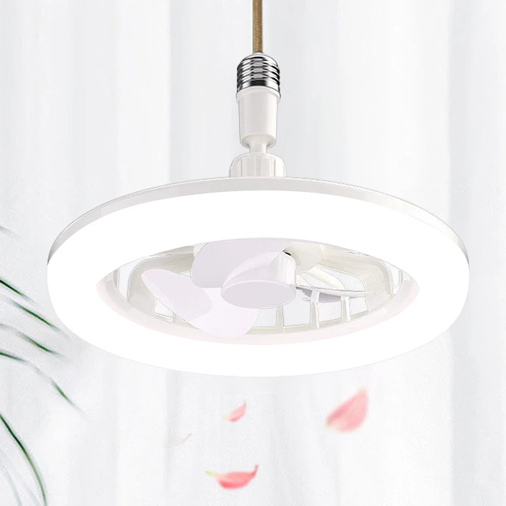 2 In 1 Silent Ceiling Fan Light with Remote Control 3 Speeds Fan Light Dimming Three Color Light for Home Living Room Bedroom