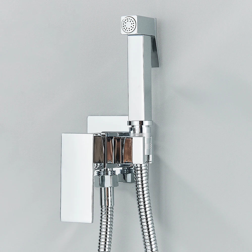 Matte Black Bidet Shower Faucet Solid Brass Bidet Faucet Muslim Ducha Higienica Hot Cold Water Mixer Tap Toilet Faucets