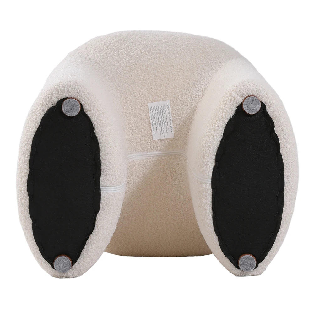 Modern Teddy Bear Fur Footstool