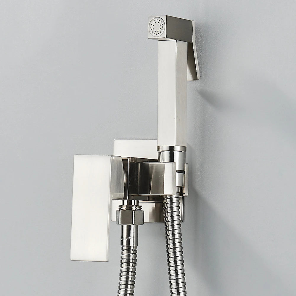 Matte Black Bidet Shower Faucet Solid Brass Bidet Faucet Muslim Ducha Higienica Hot Cold Water Mixer Tap Toilet Faucets