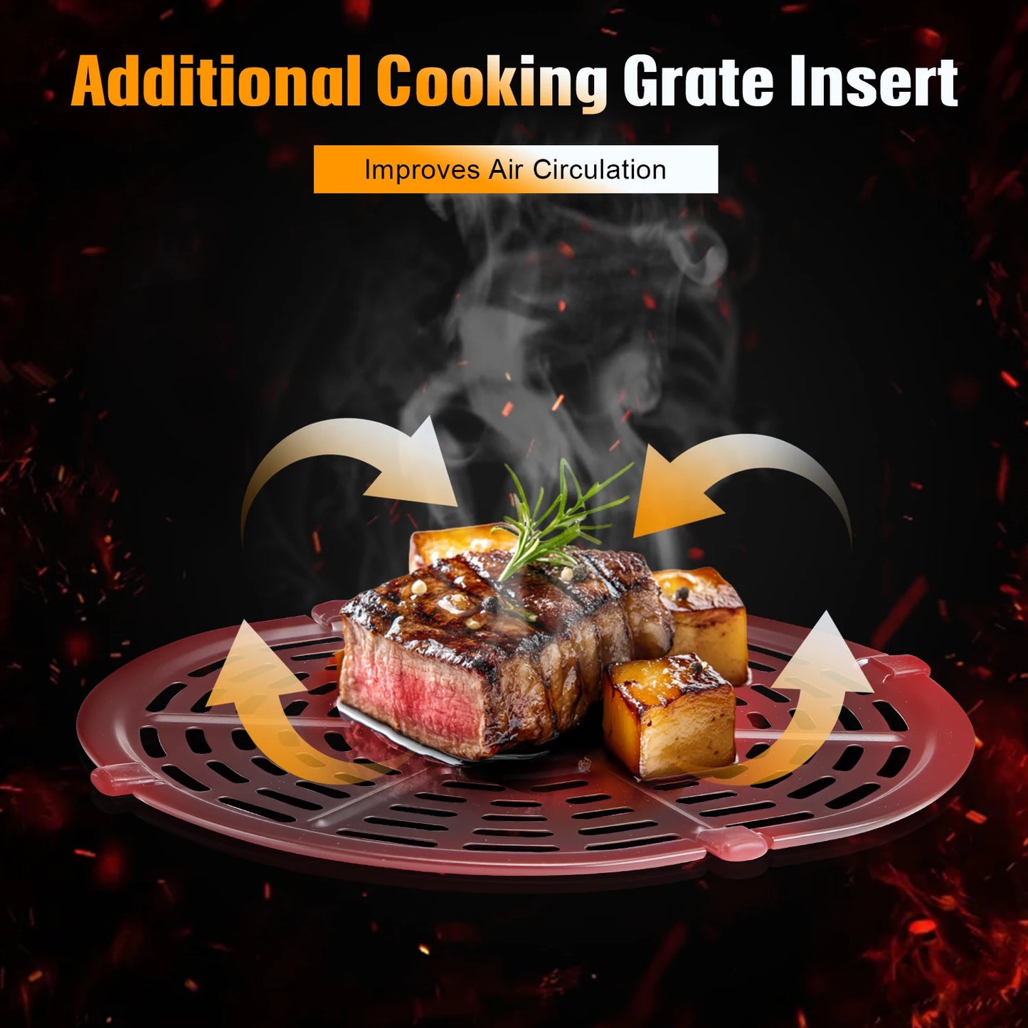 OYAJIA 6L Air Fryer with Smart Touch Display 60 Minutes Timer & 80°C-200°C Adjustable Temperature& 8 Preset Cooking Modes