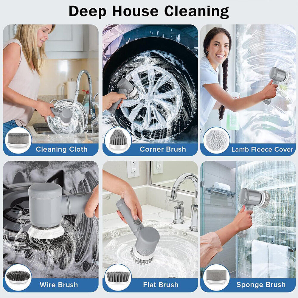 8 in 1  Rechargeable Cleaning Brush