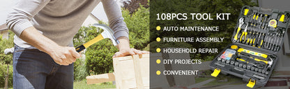 140PCS Home Tool Kit with Storage Case, Portable DIY Hand Tool Set for Home Repair, Beginner and Household College Student Use