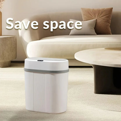 12L Smart Induction Trash Can Narrow Slit Trash Bin Automatic Intelligent Sensor Touch Dustbin for Kitchen Bathroom Bedroom