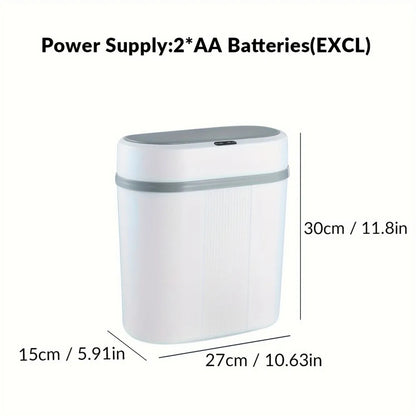 12L Smart Induction Trash Can Narrow Slit Trash Bin Automatic Intelligent Sensor Touch Dustbin for Kitchen Bathroom Bedroom