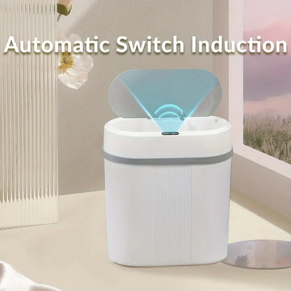 12L Smart Induction Trash Can Narrow Slit Trash Bin Automatic Intelligent Sensor Touch Dustbin for Kitchen Bathroom Bedroom
