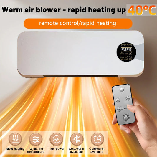 New Fan Heater Wall Mounted Electric Heater Heater Warm Air Cold Air Dual Mode with Remote Control Heater Air Conditioner