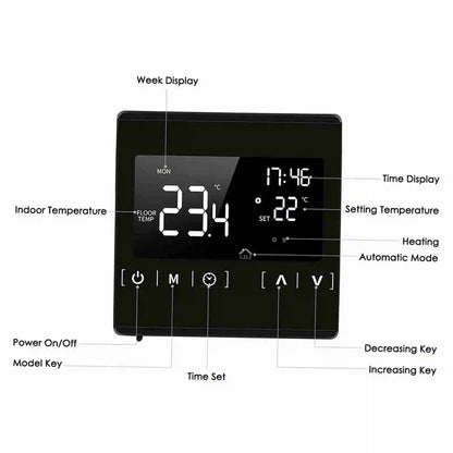 Smart LCD Touchscreen Thermostat for Home Programmable Electric Floor Heating System Thermoregulator AC 85-250V Temperature Cont