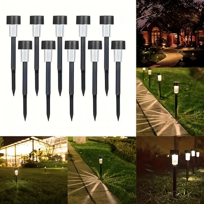 10pcs solar LED lights,solar outdoor LED stick lights,landscape lights,for courtyards,lawns,paths,driveways,garden decoration