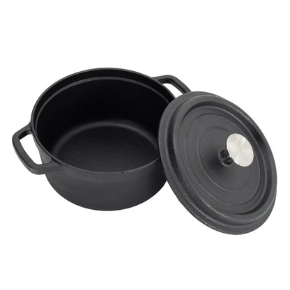 kitchen Cast Iron Casserole Dish Pot Pan Basting Lid Stew Stock Pot Baking Loaf
