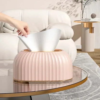 Fashion Luxury Water Corrugated Spring Lifting Tissue Box Multifunctional Desktop Wall Hanging Dual-purpose Paper Box Home Decor