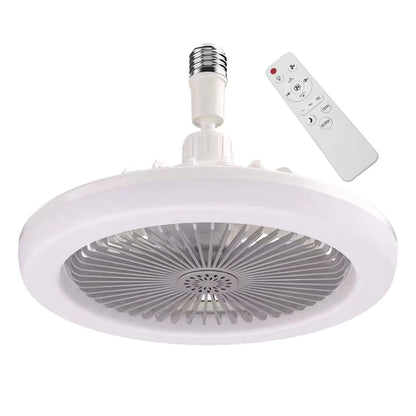 2 In 1 Silent Ceiling Fan Light with Remote Control 3 Speeds Fan Light Dimming Three Color Light for Home Living Room Bedroom