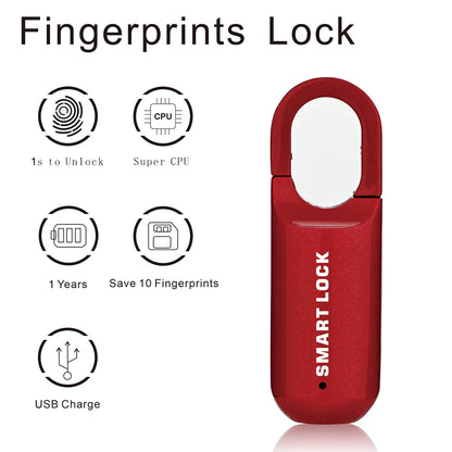 M01 Fingerprint Padlock USB Smart Cabinet Dormitory Anti Theft Zinc Alloy Lock