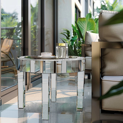 Luxury Mirrored Round Side Table
