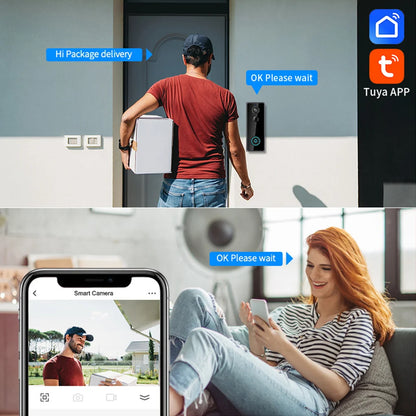IP65 Wireless WIFI Smart Doorbell Video Intercom with Camera for Home Security PIR Motion Detection Night Vision Tuya Door Bell