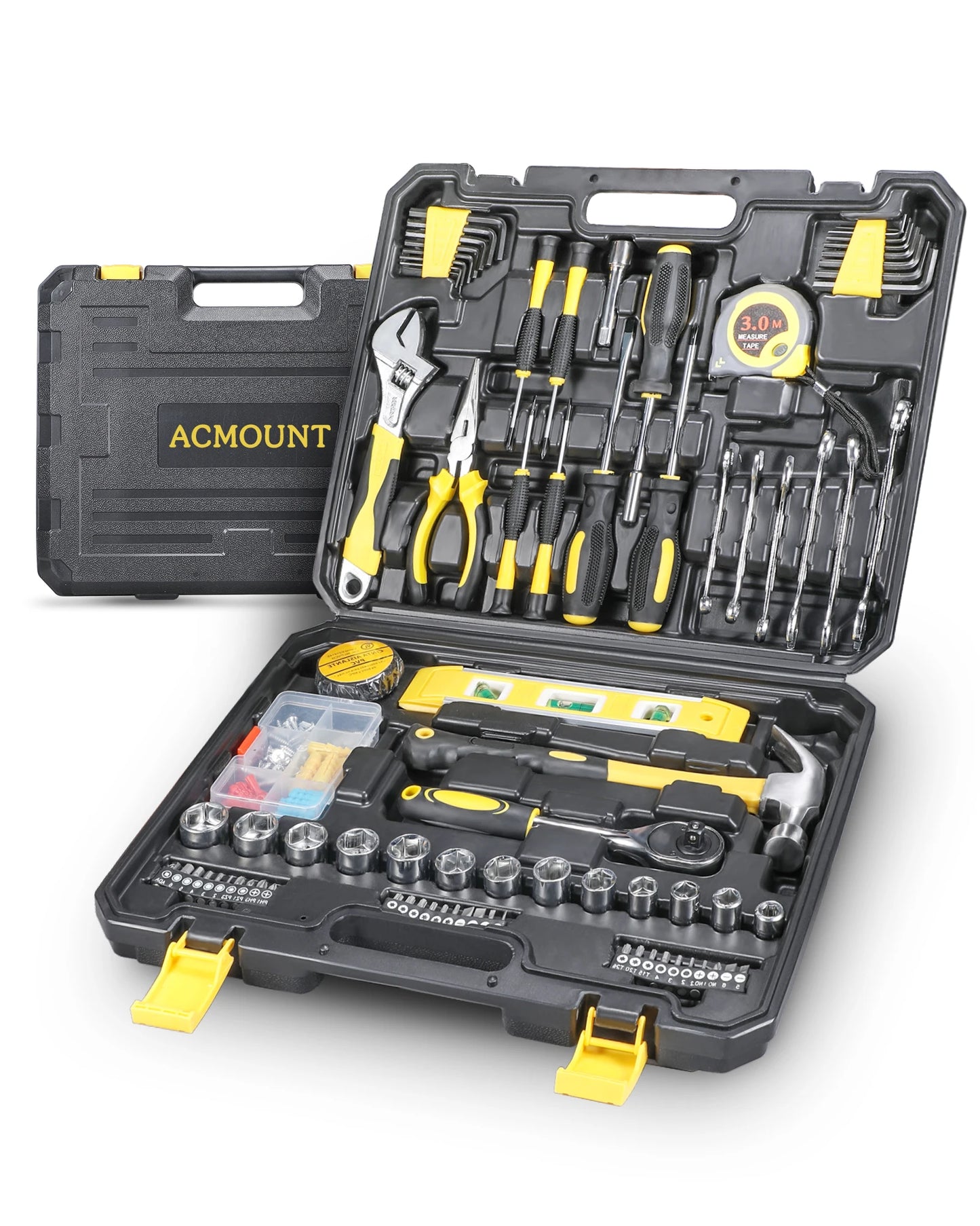 140PCS Home Tool Kit with Storage Case, Portable DIY Hand Tool Set for Home Repair, Beginner and Household College Student Use