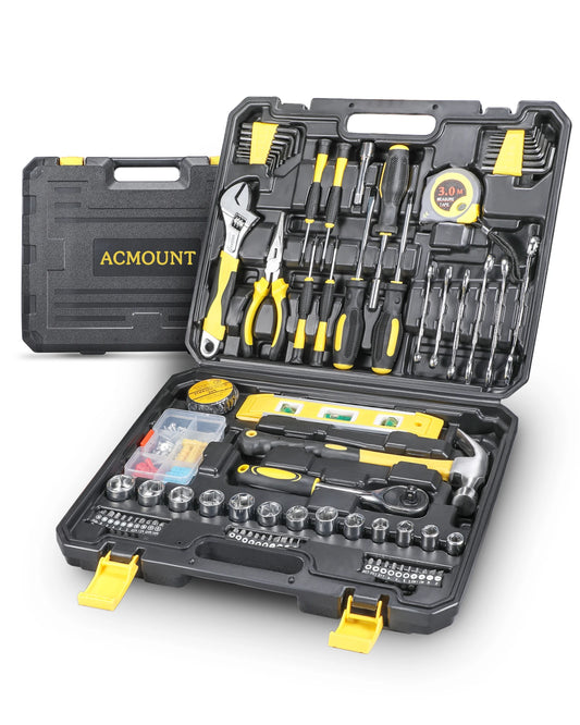 140PCS Home Tool Kit with Storage Case, Portable DIY Hand Tool Set for Home Repair, Beginner and Household College Student Use