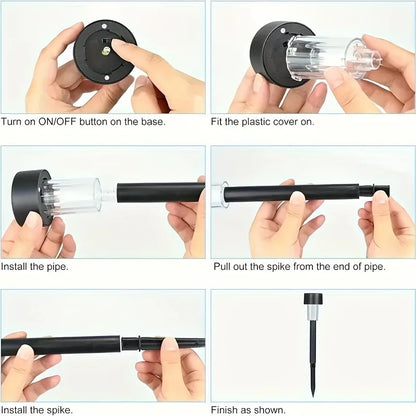 10pcs solar LED lights,solar outdoor LED stick lights,landscape lights,for courtyards,lawns,paths,driveways,garden decoration