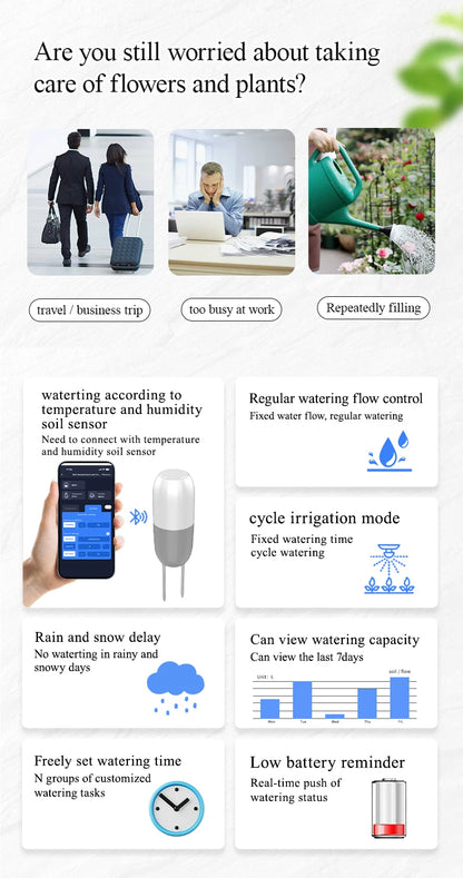 Tuya Smart Wifi Watering Timer Solar Energy Sprinkler Drip Irrigation System Built-in Water Flow Recorder Water Controller