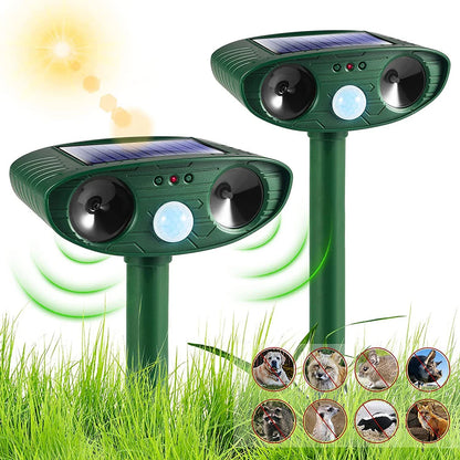 Solar Ultrasonic Animal Repellent Outdoor Animal Repeller Deer Repellent Device Outdoor Squirrel Repellent for Yard Farm Garden