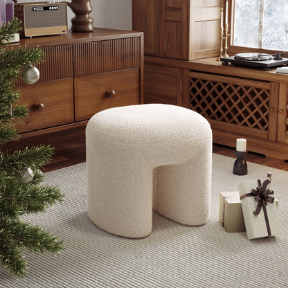 Modern Teddy Bear Fur Footstool
