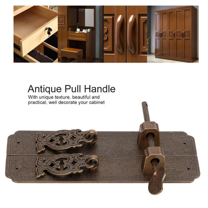 Door Handles Kit Chinese Style Antique Copper Gate Pull Handle Furniture Hardwares