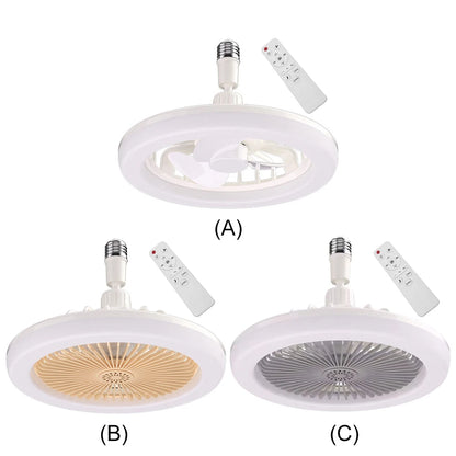2 In 1 Silent Ceiling Fan Light with Remote Control 3 Speeds Fan Light Dimming Three Color Light for Home Living Room Bedroom