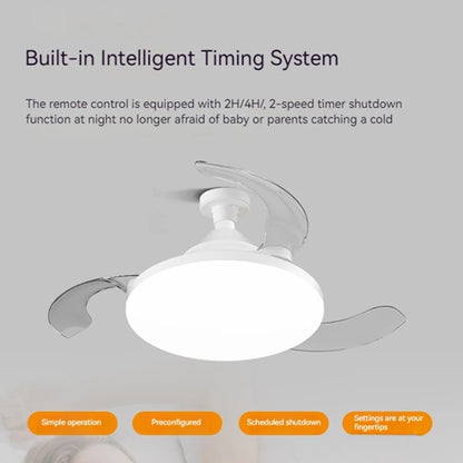 30/60W Lighted Ceiling Fan Ultra-quiet Invisible With Remote Control Retractable Blades Hall Screw Fan Light LED Chandelier Fan