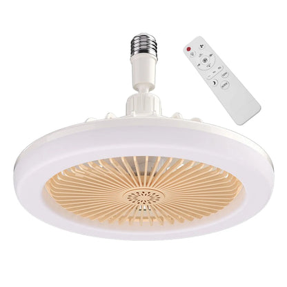 2 In 1 Silent Ceiling Fan Light with Remote Control 3 Speeds Fan Light Dimming Three Color Light for Home Living Room Bedroom