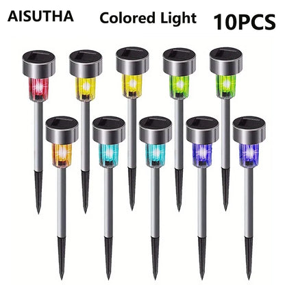 10pcs solar LED lights,solar outdoor LED stick lights,landscape lights,for courtyards,lawns,paths,driveways,garden decoration