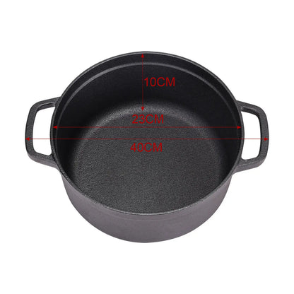 kitchen Cast Iron Casserole Dish Pot Pan Basting Lid Stew Stock Pot Baking Loaf